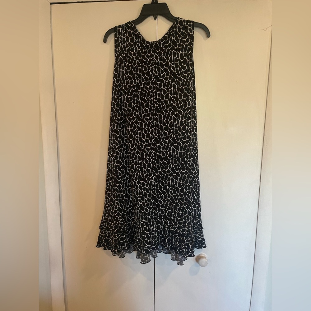 Black and white sleeveless MSK dress size 16. Great condition.